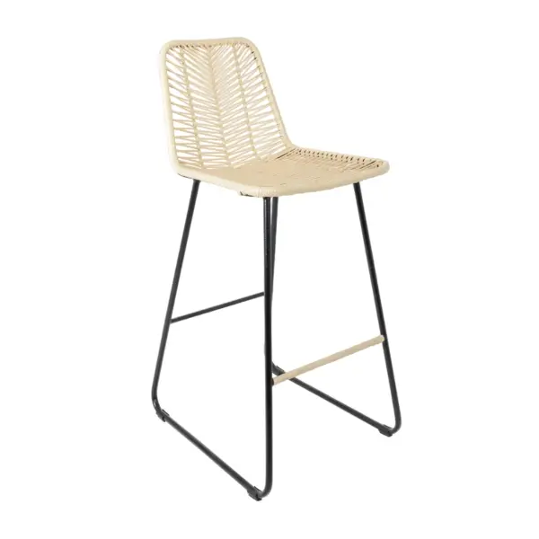 Silla de Barra Artesanal Tejida En Mimbre Plástico