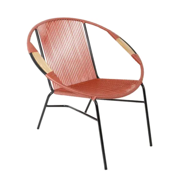 Silla Fija Artesanal Tejida En Mimbre Plástico o Sintético